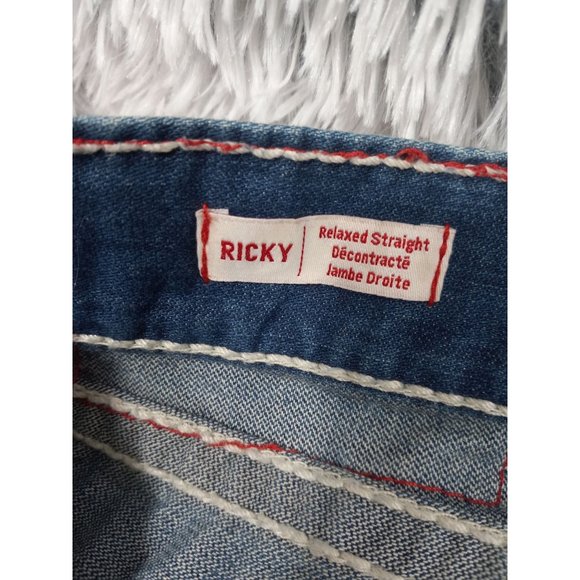 True Religion Ricky Jeans Mens 44 Relaxed Fit Stretch Stretch Straight Leg Denim - Picture 9 of 9